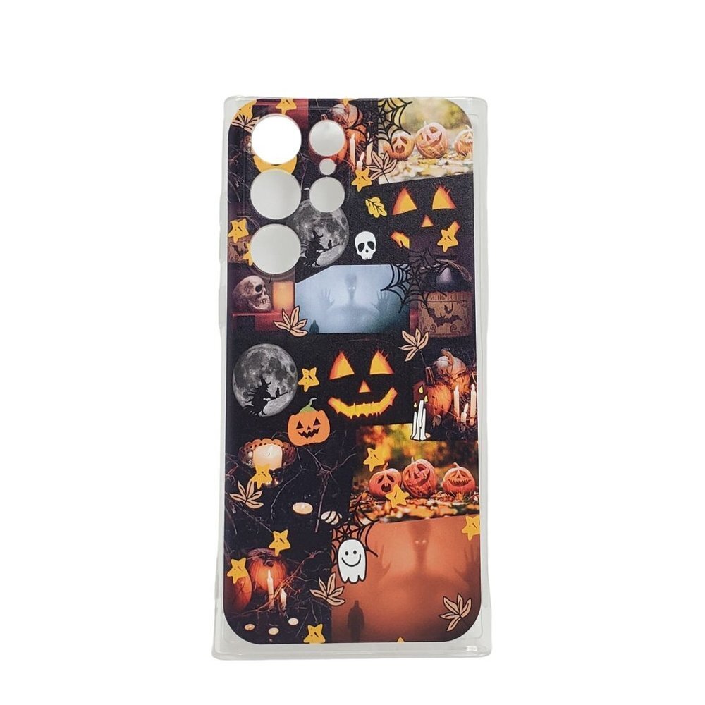 Galaxy S22 Ultra Skeletons Pumpkins Halloween Phone Case